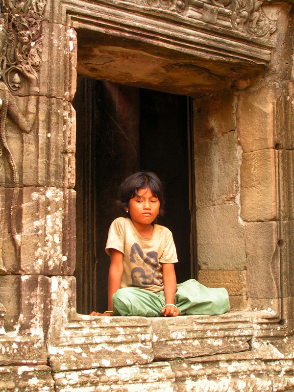 Cambodia Local Girl Bayon Temple