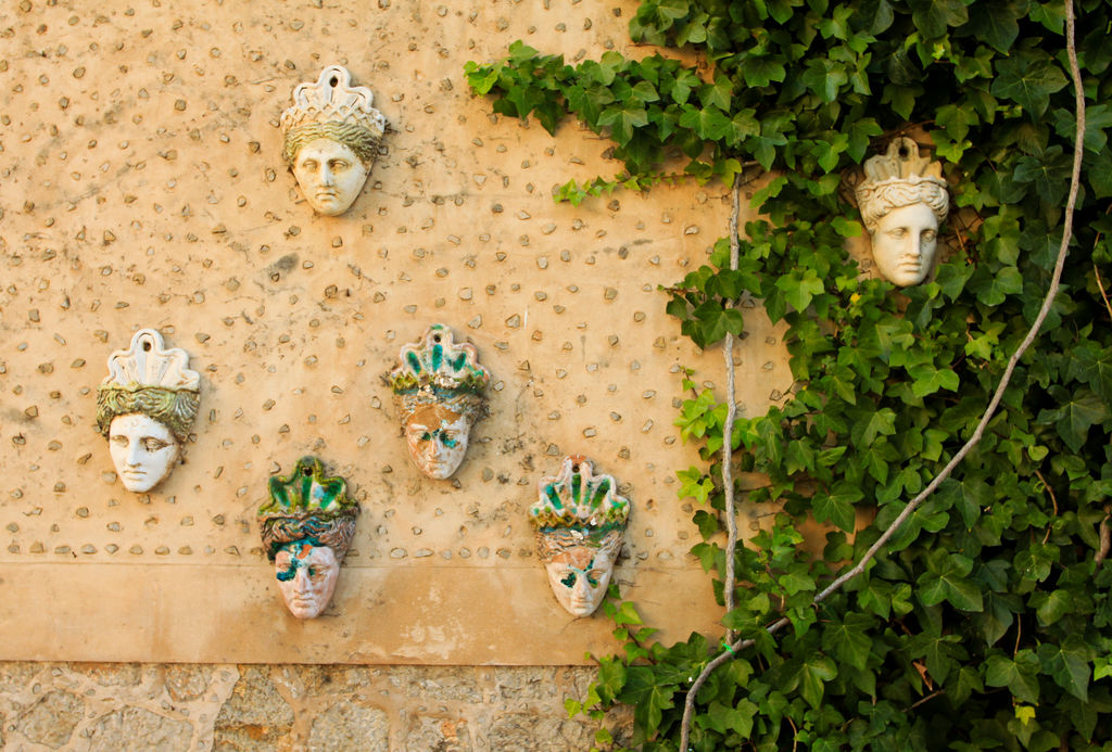 Masks on the wall in Valldemosa